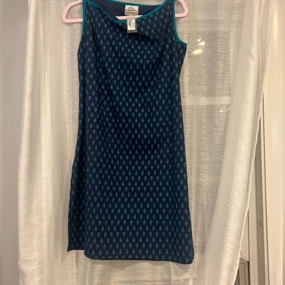 Sabhyata Dress Sleeveless Blue and Green Print Women's Sz L India Dress NEW - Picture 8 of 12